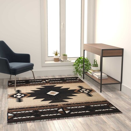 Flash Furniture 5' x 7' Brown Rustic Southwest Style Area Rug ACD-RGELYF-57-BN-GG